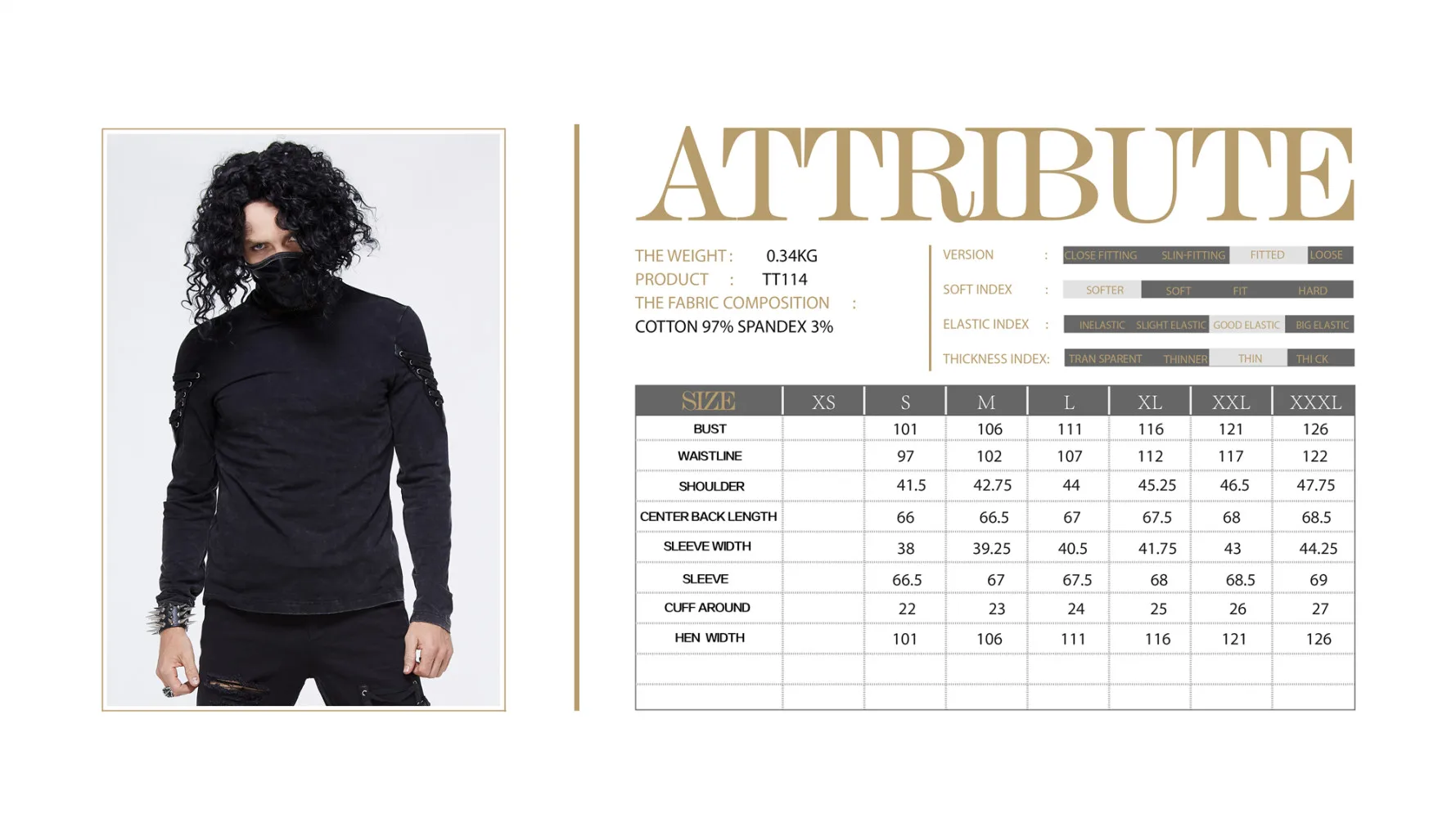 

Devil Fashion Men's Goth Daily Long Sleeve T-shirt Turtleneck Fitted Casual Pullover Base Tops