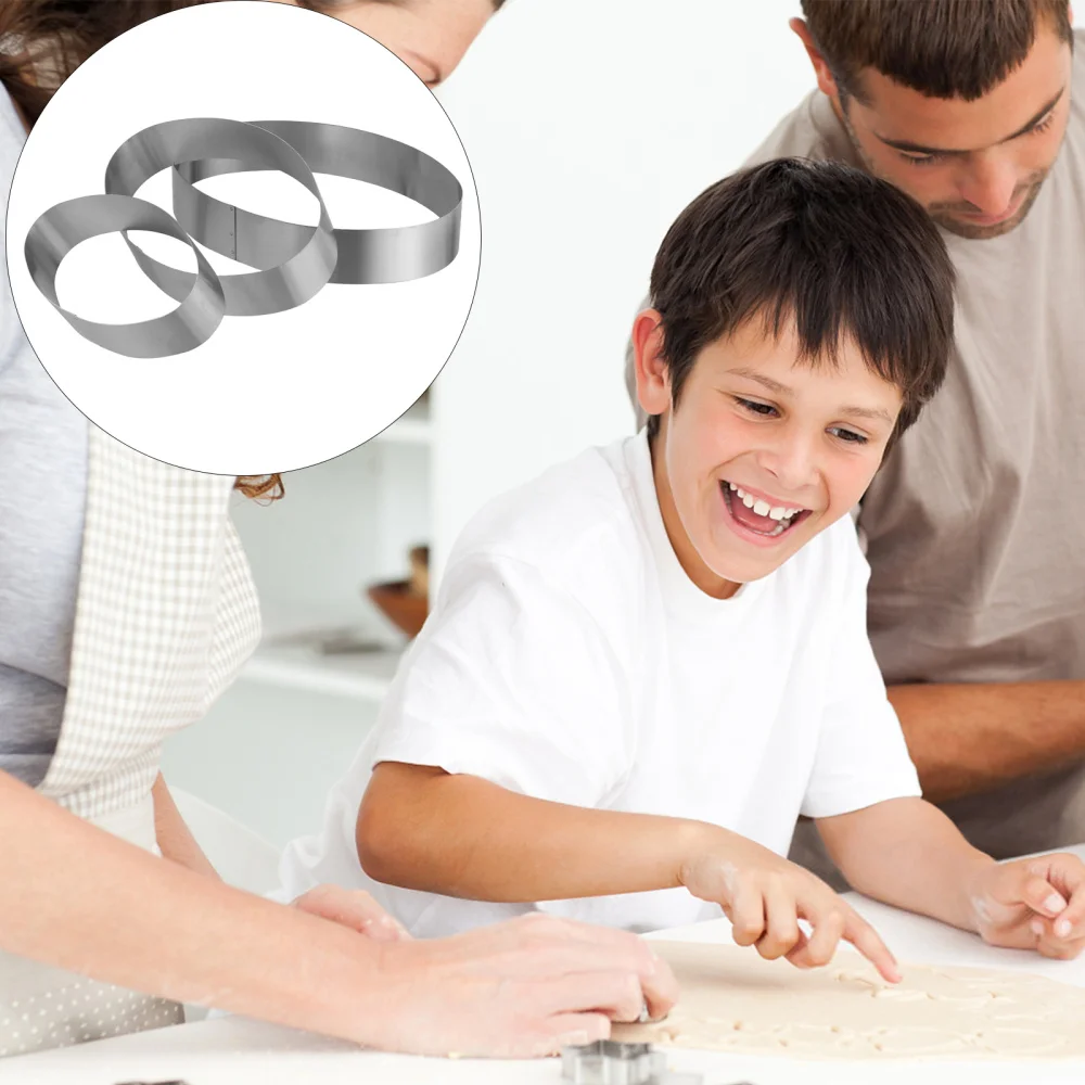 

3pcs Bread Cake Cutter Cake Cutter Slicer Mousse Ring Mould Baking Tools