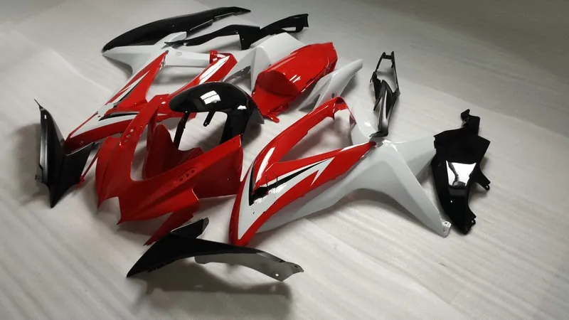 Индивидуальный обтекатель комплект для GSXR600 750 08 09 GSXR750 K8 2008 2009 Красный Белый