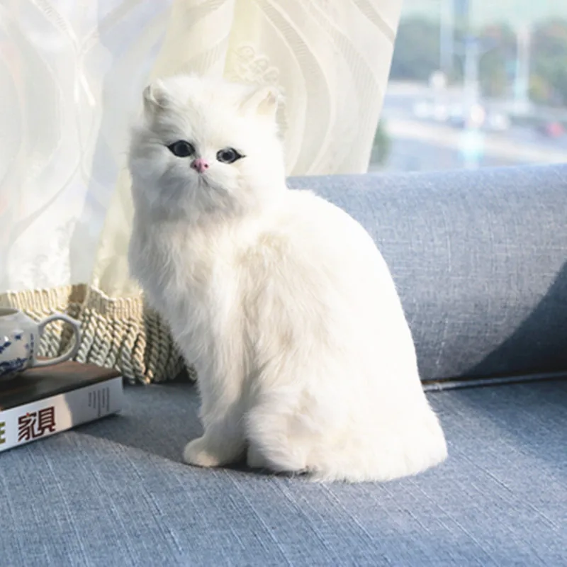 Большой искусственный игрушечный Кот из натурального меха созданный вручную