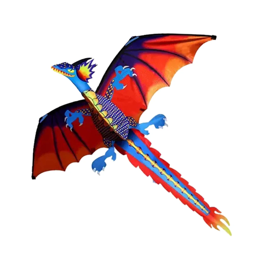 

Large Dragon Kite Outdoor Game with Spiral Tail Quilaty Cloth 55x47 Inch