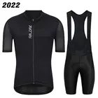 Комплект мужской велосипедной одежды, дышащая майка с коротким рукавом, одежда для велоспорта, триатлона, черная, лето 2022