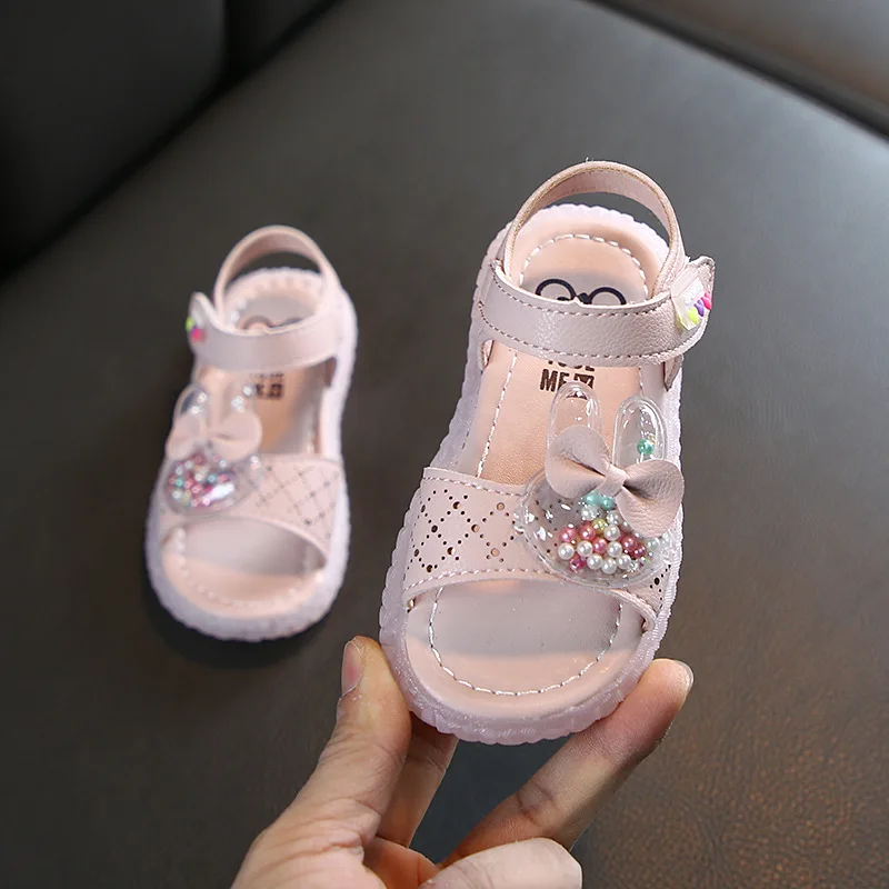 

2021 princess fashion bow kids shoes children baby summer beach casual leather flat sandals 1 2 3 4 5 6 years old