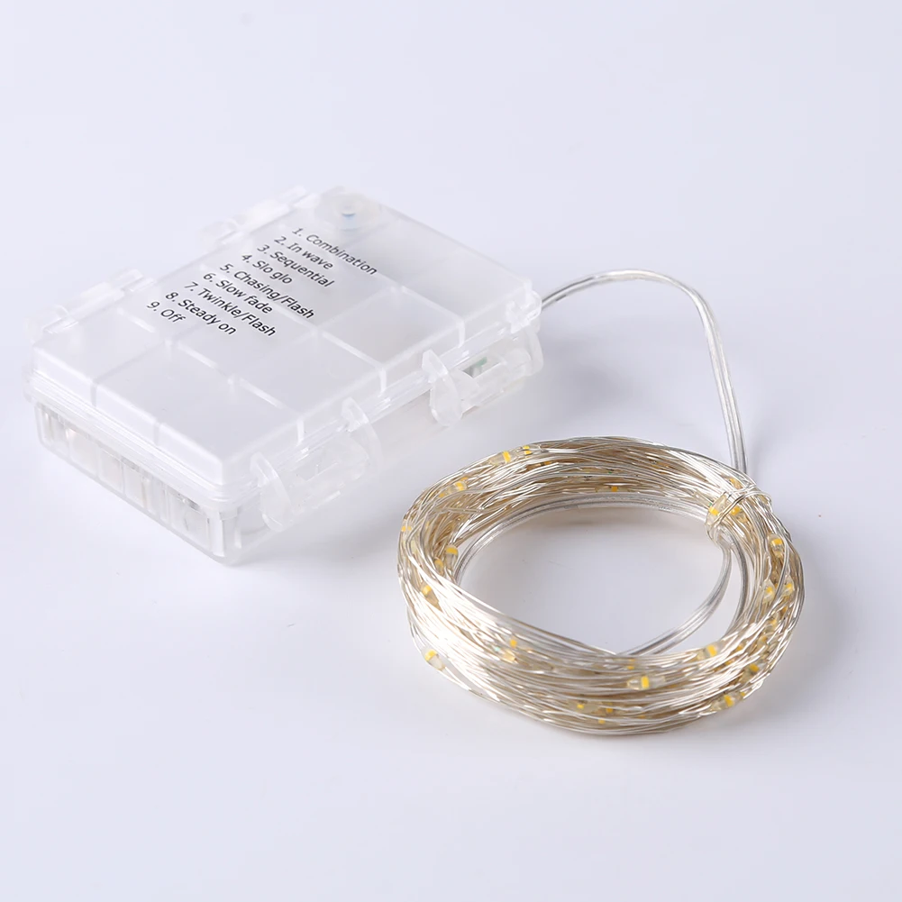 

10m 100LED Party Wedding Decorative Fairy Lights String Copper Wire Fairy Light Garland Curtain Wedding Decor Lamp