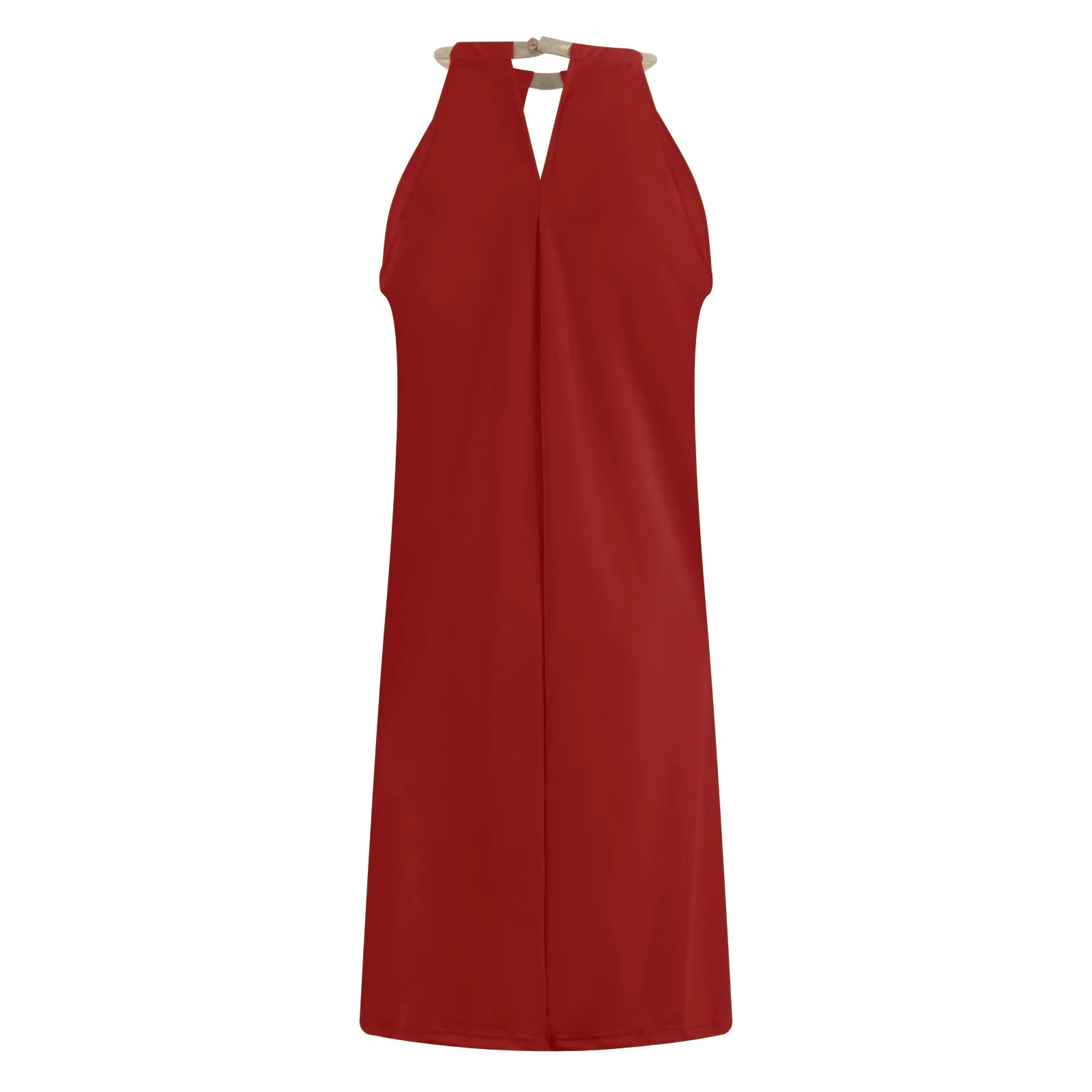 

Fashion Dress Women Summer Casual Sleeveless Halter Solid Short Dress Summer Clothes 2021