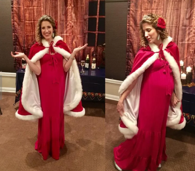 Женская рождественская накидка с Санта-Клаусом большая однотонная бархатная