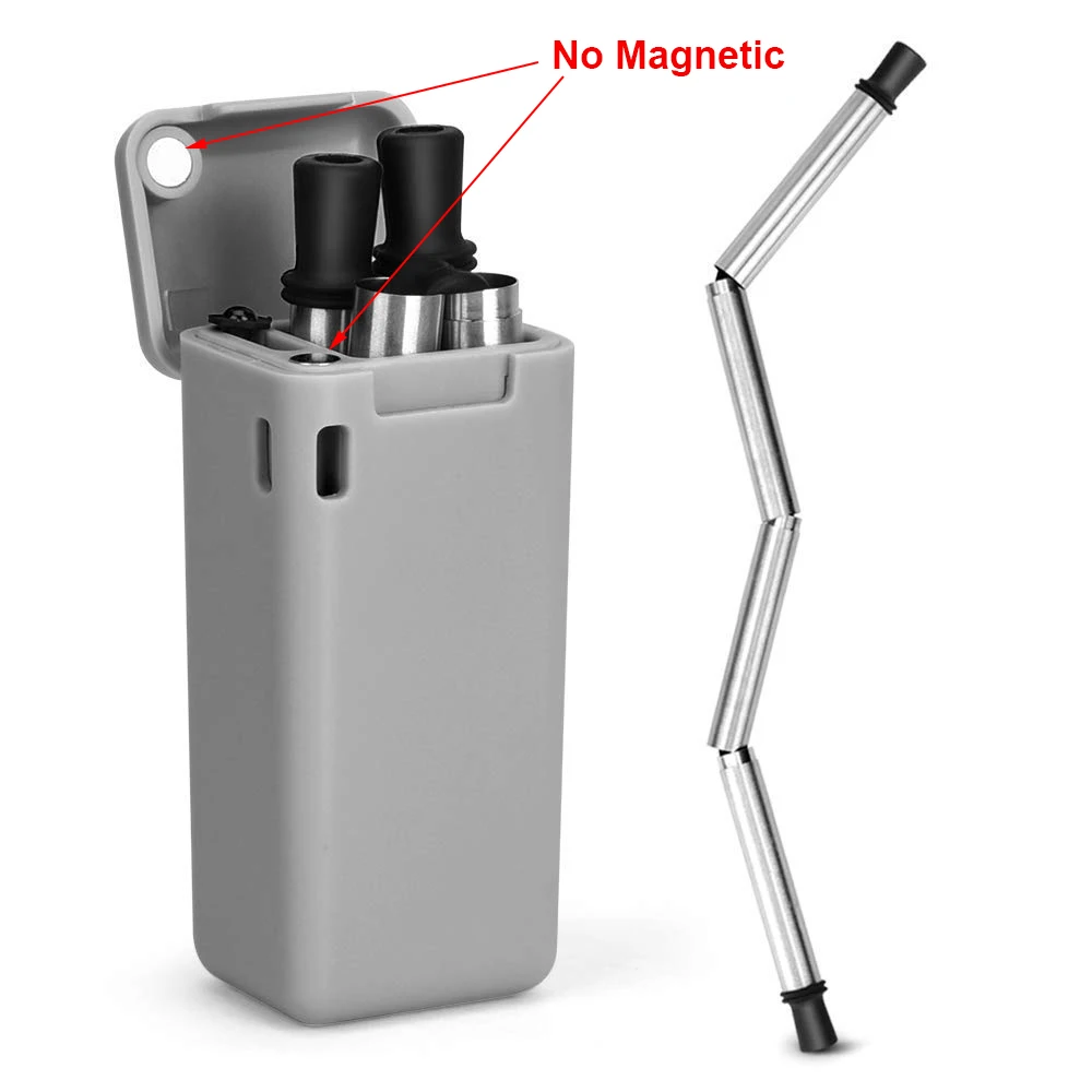 A No Magnetic Складная соломенная дорожная портативная многоразовая Складная соломенная устойчивая экологическая посуда креативная Складная уличная соломинка 4 - Цвет: A No Magnetic