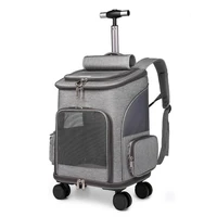new pet trolley backpack convenient for outdoor travel cat bag trolley case foldable pet bag