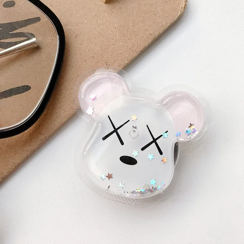 

Charm Quicksand Phone Holder Cute Cartoon 3D Airbag Folding Phone Holder Stand Grip Finger Ring Support Accessories For Gilrs