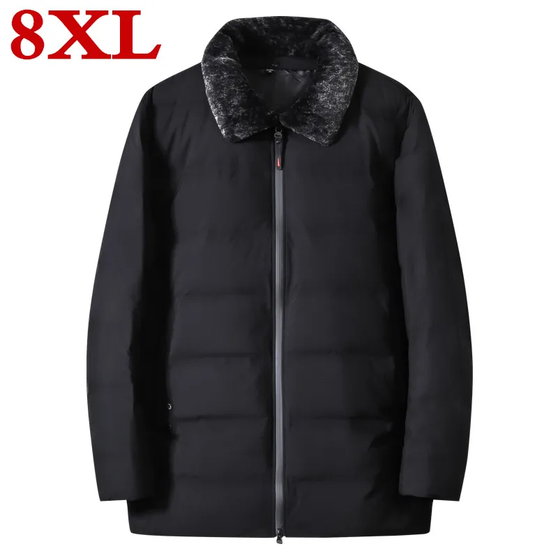 

Winter plus 7XL size 8XL Ultralight Men's Brand Clothing 90% White Duck Down Jackets Stand Collar Seamless Warm Parka