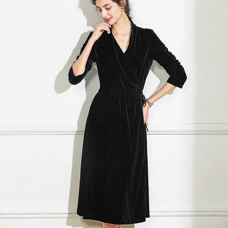 

Real velvet dress women's new design in spring and summer 2021