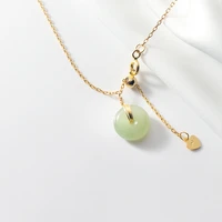 vintage pendant necklaces for women natural jade dangle neck chain 925 sterling silver fine jewelry party casual wedding gifts
