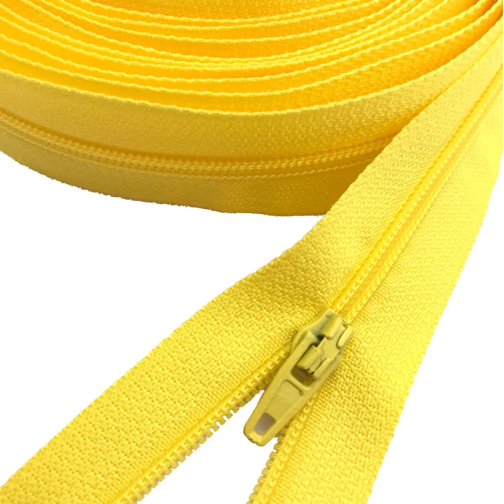 3 # молния лимонно желтый нейлон катушки молнии по двору с автоматическим замком