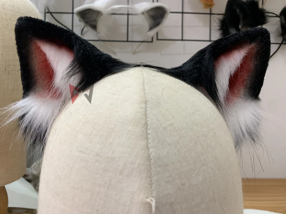 Обруч для волос с черными кошачьими ушками косплея | Тематическая одежда и