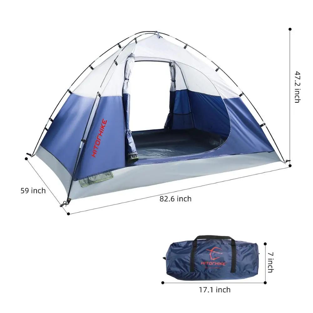 Hitorhike 1/2 Person Tent Ultralight Single Layer Water Resistance Camping PU1000mm with Carry Bag for Hiking Traveling | Спорт и