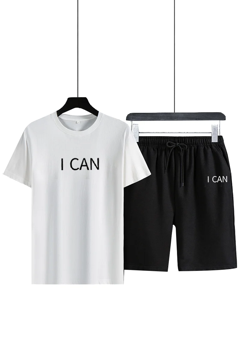 

Men's Fashion Tracksuit Casual Brand Clothing Sportsuit Men Shorts Set Sportswear Male Hip Hop Short Sleeve Tee Shirt Shorts