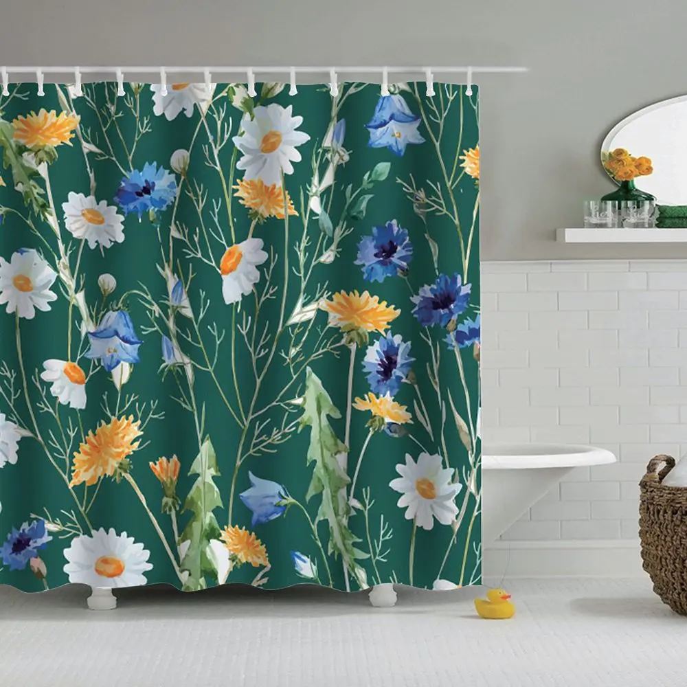 Весенняя занавеска для душа Dafield лавандовые цветы Полиэстеровая ткань украшения