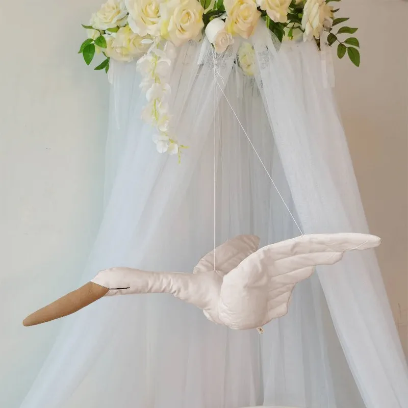 Подвесная плюшевая кукла в виде гуся на стену Детская мультяшный лебедь тканевая