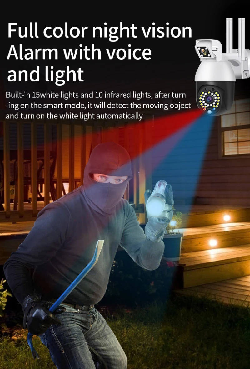 Скидка Беспроводная Ip-камера видеонаблюдения с двумя объективами, 1080P, Wi-Fi, ночным видением