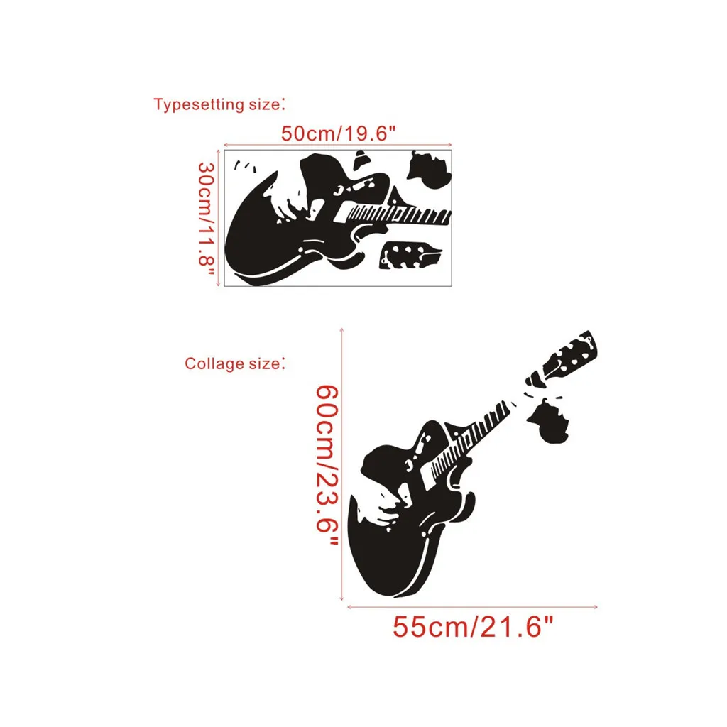 

Bar Music Theme Wall Sticker Brief Style Heartbeat Coffee Shop Cling Sticker Self Adhesive Guitar Coffee Cup Decal