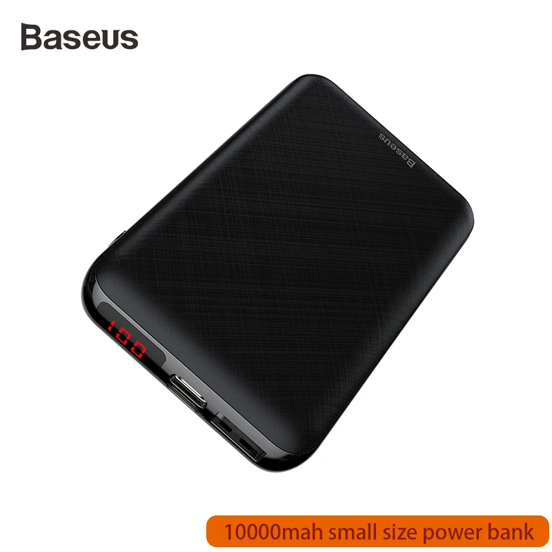 Baseus, 10000 мА/ч, внешний аккумулятор для Xiaomi, samsung, iPhone, huawei, внешний аккумулятор, мини USB-C, портативное зарядное устройство, внешний аккумулятор