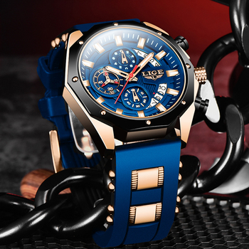 New LIGE Silicagel Watches For Mens Sport Waterproof Luminous Chronograph Top Brand Luxury Quartz Men Watch Relogio Masculino-36752