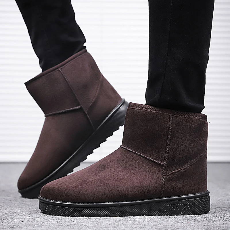 Мужские кожаные ботинки коричневые повседневные зимние 2019 | Обувь