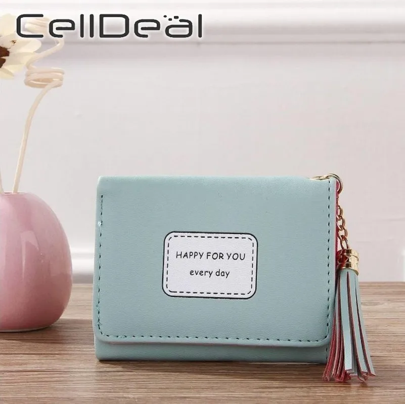 Женская сумка-тоут из искусственной кожи короткий кошелек с кисточкой и карманом