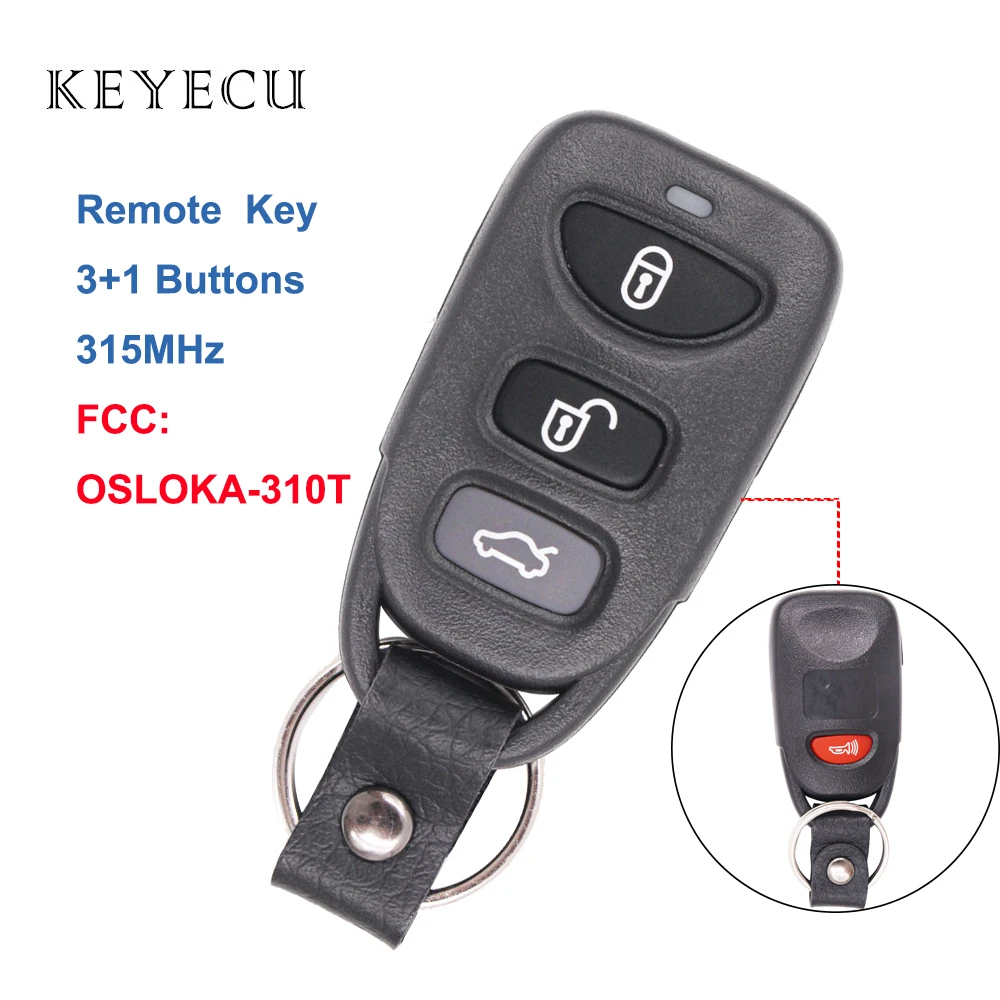 Штатив Keyecu 3 + 1 кнопки 315 МГц для Hyundai Sonata Elantra 2006 2007 2008 2009 FCC: Φ|Ключ от авто| |
