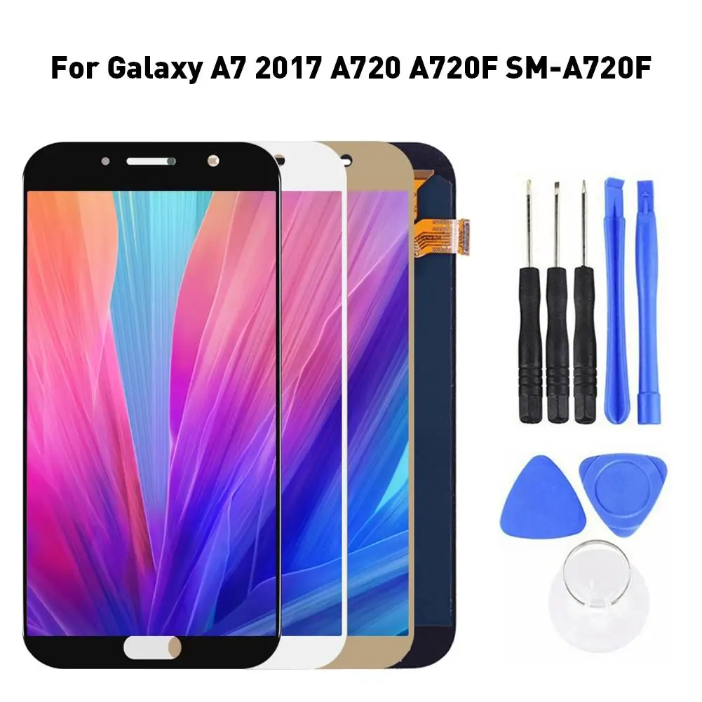 

ЖК-дисплей для Samsung Galaxy A7 2017 A720 A720F SM-A720F ЖК-дисплей сенсорный экран дигитайзер сборка для SM A720 экран