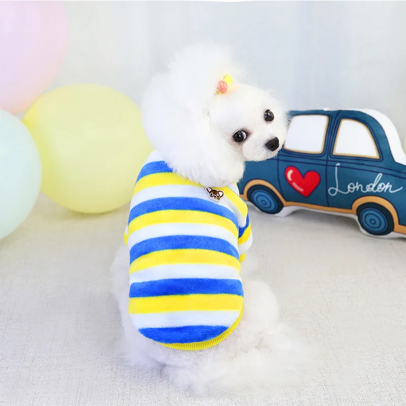 

Pet Clothing Rainbow Sweater Warm Autumn and Winter Dog Clothing Teddy Bomei Dog Clothing Winter Clothes for Dogs Overalls Home