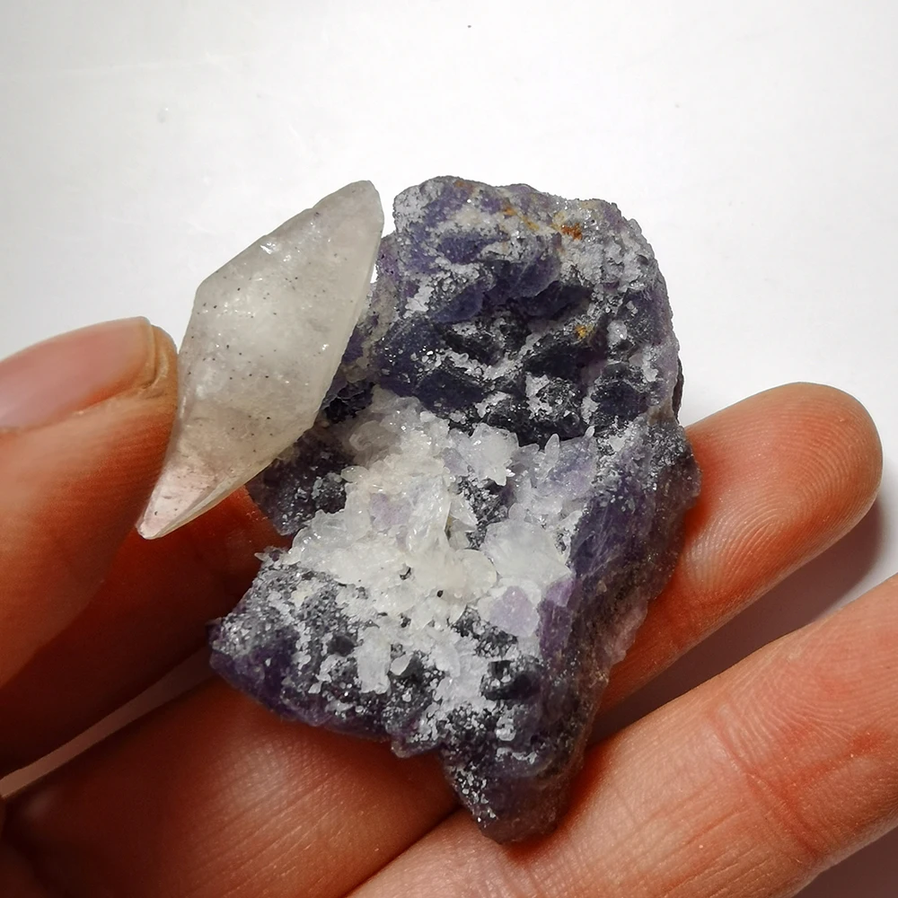 36 г натуральные камни и минералы синий восьмигранный флюоритовый кварц кристалл редкая руда уникальные образцы G2-30