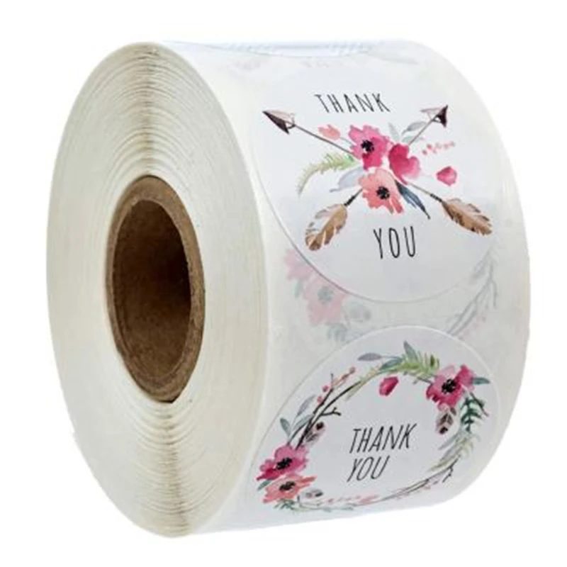 New 500pcs/roll thank you stickers seal labels handmade custom sticker scrapbooking for gift decoration stationery | Дом и сад