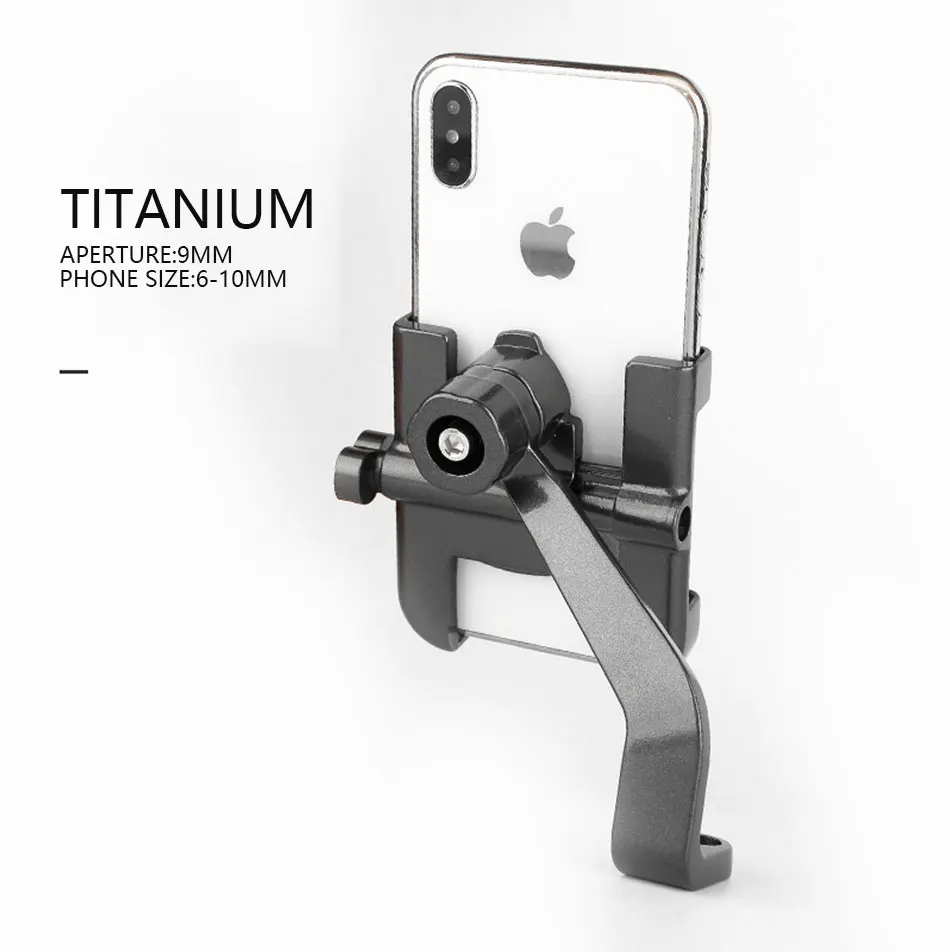 C2-Titanium Алюминиевый держатель для телефона на велосипед, мотоциклетный кронштейн для 3,5-6,2 дюймового смартфона, регулируемая поддержка gps, подставка для телефона на велосипед - Цвет: C2-Titanium