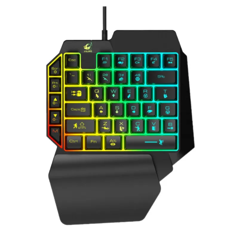 USB Проводная клавиатура портативная игровая мышь с одной рукой для ПК и телефона |