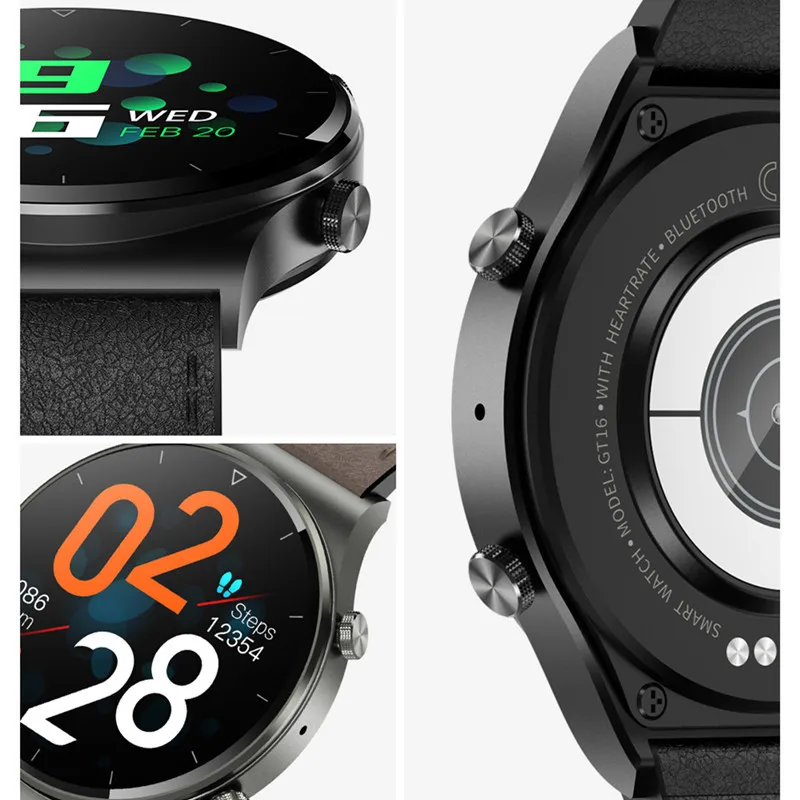 gt16 sprots smart watches bluetooth call ecg ppg whatsapp reminder blood pressure waterproof ip68 smartwatch wearable devices free global shipping