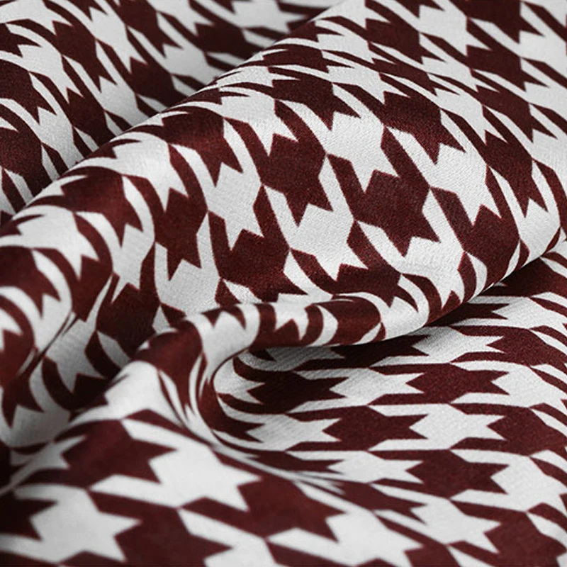 Шоколад плед ржанка цифровая картина креп Крепдешин шелковой ткани для летнее