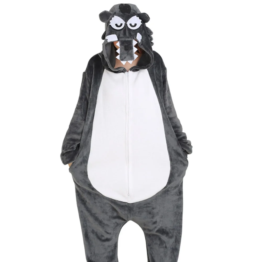 Комбинезон кигуруми в виде животных для взрослых Женская фланелевая одежда сна
