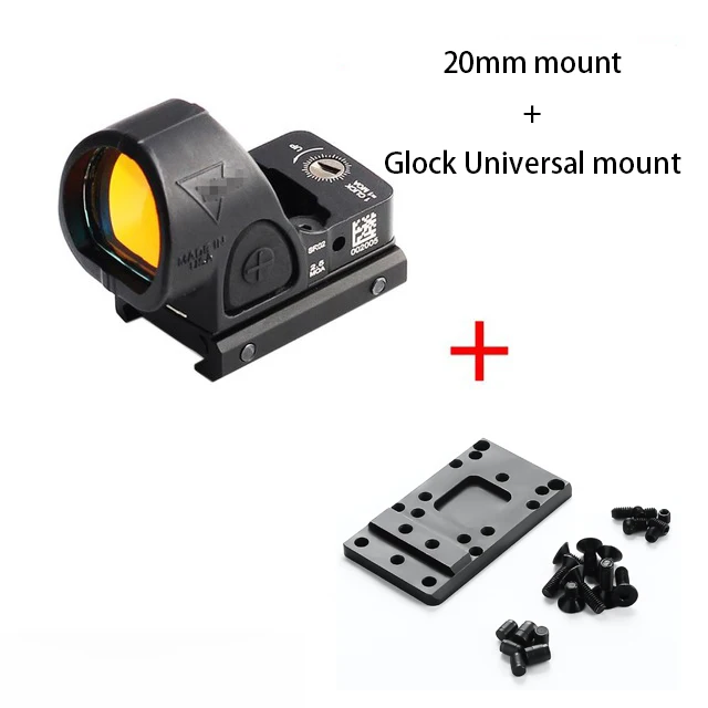 Коллиматорный прицел с красной точкой для винтовки Glock Mini RMR SRO подходит 20 мм и
