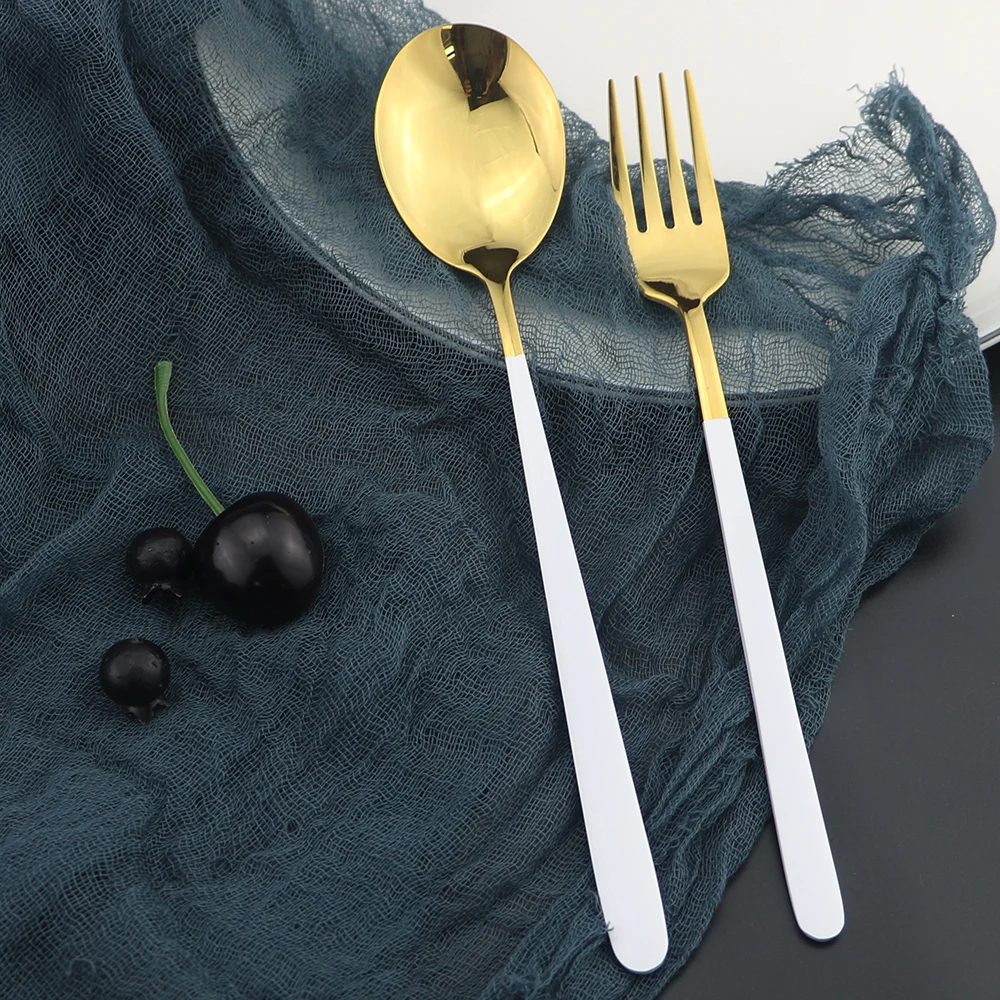 Столовый Набор для кухни из белого золота 24 шт./компл. набор посуды нержавеющей