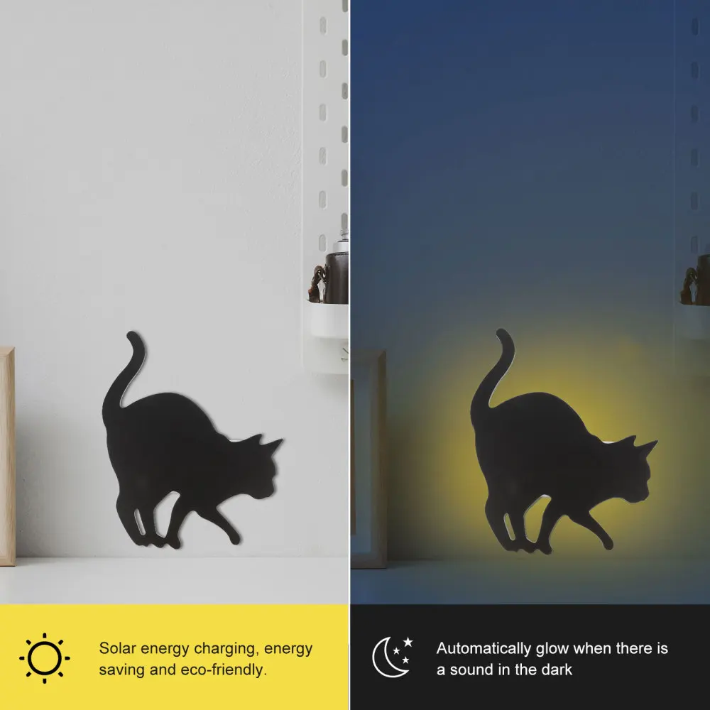 

1pc Lovely Cat Shaped LED Sound Control Light Control Night Light Wall Lamp