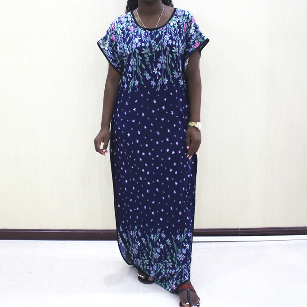 

Платье женское длинное с круглым вырезом и коротким рукавом, свободного покроя