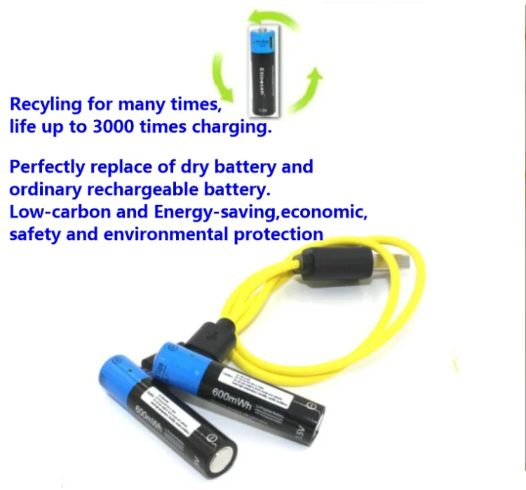 6 шт. etinesan 1 5 V AAA 600mAh литий полимерный ионный аккумулятор для бритв игрушек
