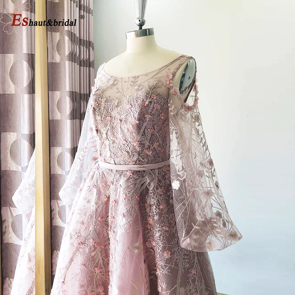 Дубай арабское вечернее платье для женщин 2020 кружевные длинные расклешенные