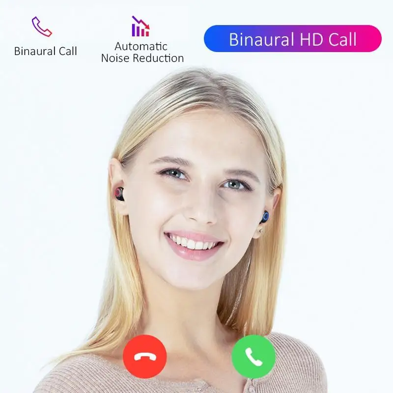 TWS Bluetooth наушники с микрофоном светодиодный дисплей беспроводные