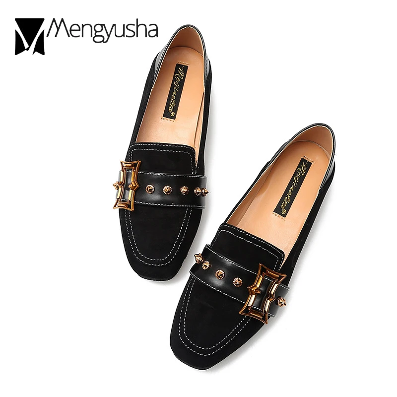 Мокасины женские розовые с квадратным носком брендовые туфли гвоздики на