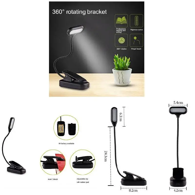

Hot sale Led Adjustable Clip On Lamp Light USB Charging Eye Protection Desk Lamp Reading Light Dropshipping