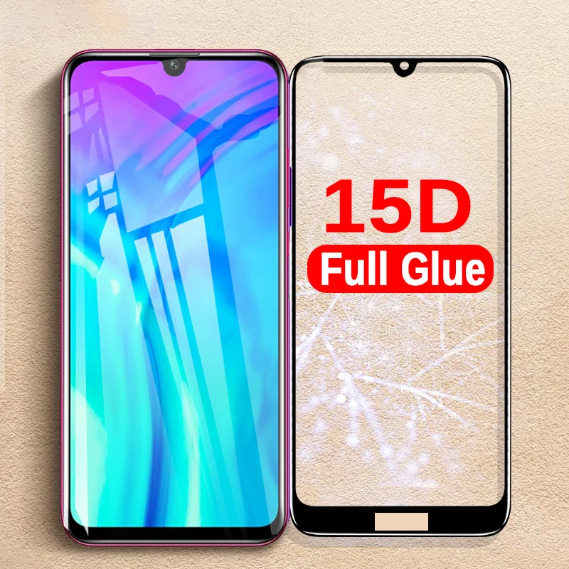 Закаленное стекло 15D для Huawei Y5 Y6 Y7 P Smart 2019 P30 Lite Защитное Honor 20i 10i 10 8a 8s