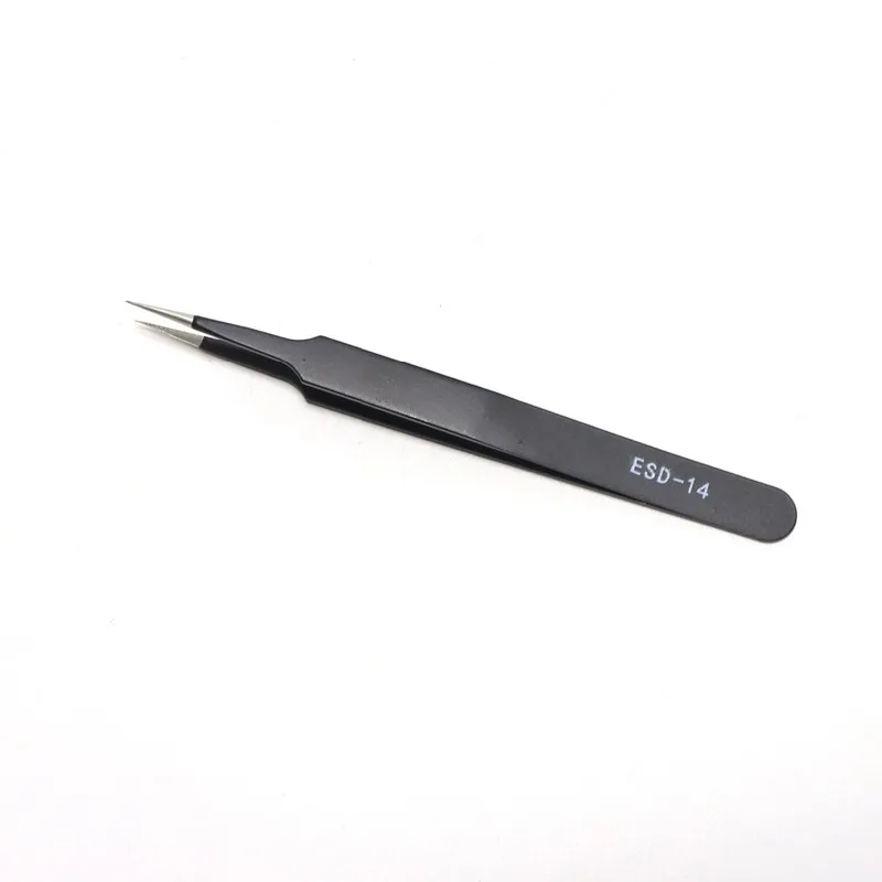 Stainless steel precision ESD anti-static tweezers pointed elbow can be customized tools bird's nest clip grafting eyelash tweez |