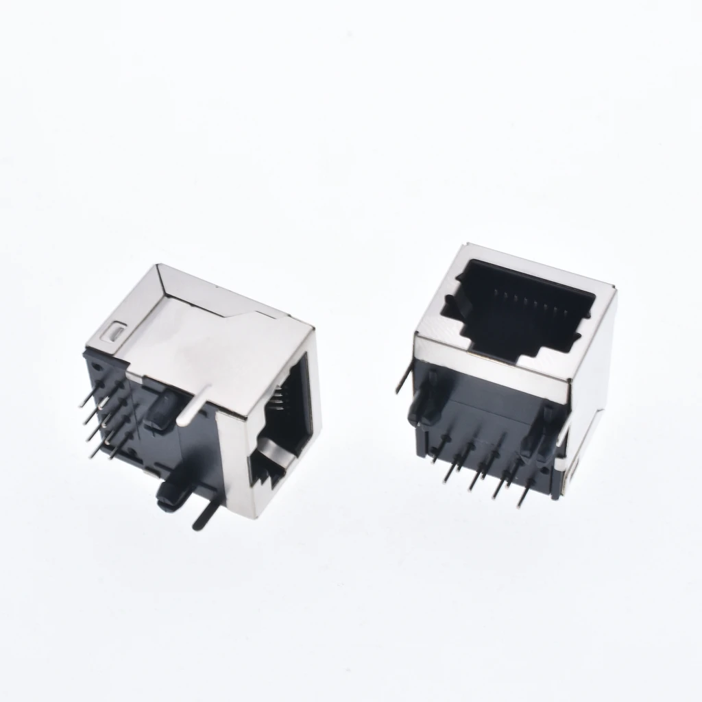 50 шт./лот 56 8P8C гнездо с прямым Углом PCB платы разъем боковым входом RJ45 гнезда 18 5 мм